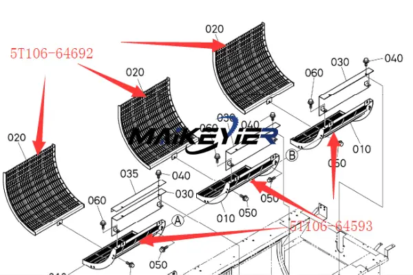 maikeyier concave assembly—exploded view