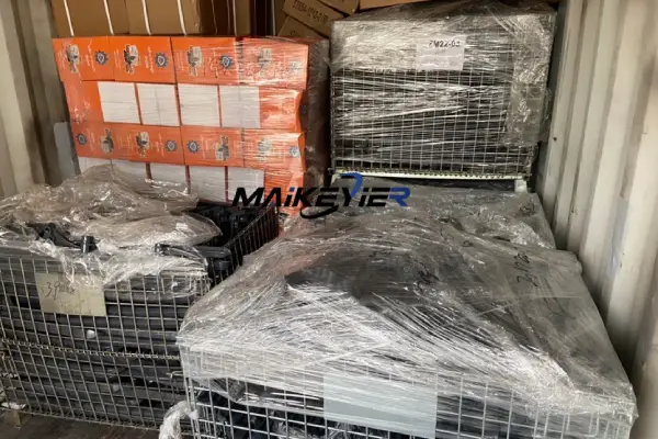 case 5 containers of combine harvester parts shipped to myanmar