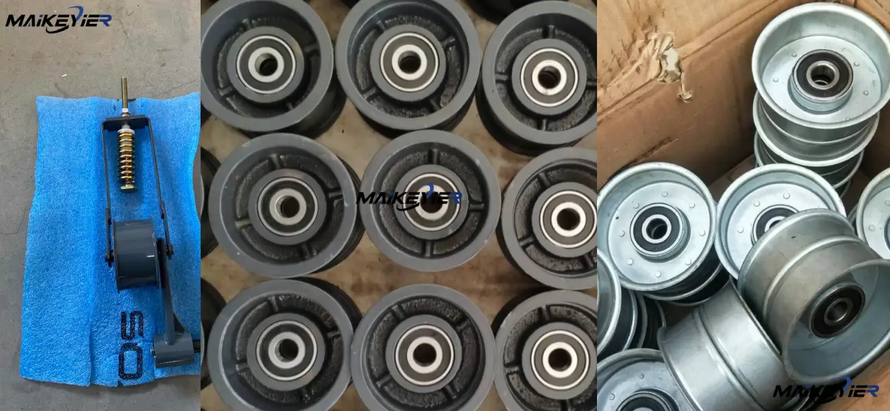 Combine Harvester Tensioner Arm vs Tensioner Wheel Assembly maikeyier combine harvester drive tension wheel